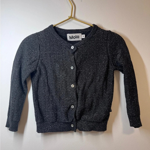 Molo Kids Black Glitter Cardigan Sweater - Picture 5 of 9
